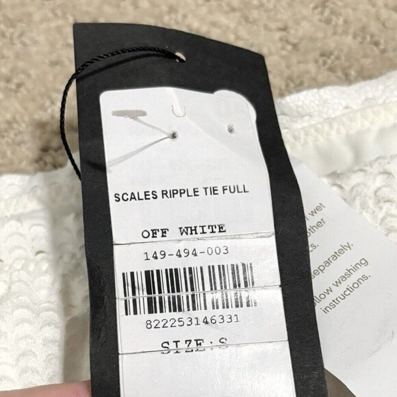 NEW Vix Ripple Scales Side Tie Cheeky Bikini Bottoms in Off White Women’s Small - Picture 6 of 10